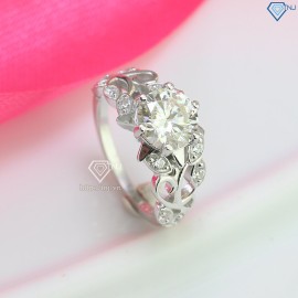 Nhẫn nữ hoa hồng đính kim cương Moissanite 7.0mm NNM0021 - Trang Sức TNJ