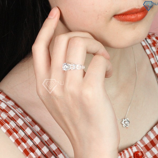 Nhẫn bạc nữ kim tiền đính đá đẹp NN0245 - Trang Sức TNJ