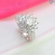 Nhẫn bạc nữ sang trọng đính kim cương Moissanite 5.5mm - Kiểm định GRA NNM0027 - Kiểm định GRA NNM0027 - Trang Sức TNJ