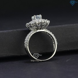 Nhẫn bạc nữ sang trọng đính kim cương Moissanite 5.5mm - Kiểm định GRA NNM0027 - Kiểm định GRA NNM0027 - Trang Sức TNJ