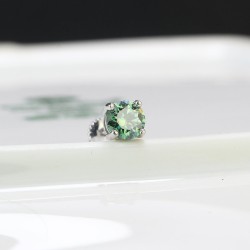 Bông tai nam đính kim cương Moissanite xanh 5mm BTAM0014