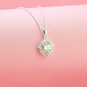 Quà 20 10 cho người yêu dây chuyền nữ đính kim cương Moissanite 7.0mm DCNM0004