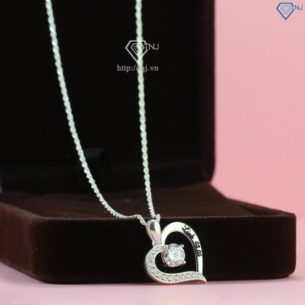 Quà 20 10 cho người yêu dây chuyền nữ Moissanite trái tim DCNM0005
