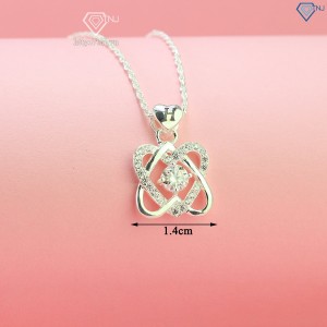 Quà  20 10 cho người yêu dây chuyền nữ Moissanite đính kim cương hình trái tim đôi 5.0mm DCNM0013 - Trang sức TNJ