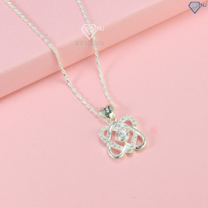 Quà  20 10 cho người yêu dây chuyền nữ Moissanite đính kim cương hình trái tim đôi 5.0mm DCNM0013 - Trang sức TNJ