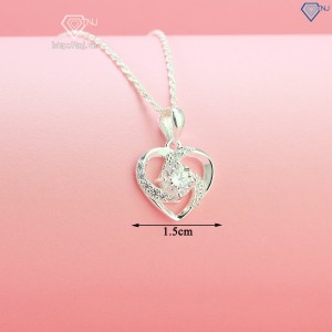 Quà 20 10 cho người yêu dây chuyền kim cương Moissanite cho nữ hình trái tim 6.0mm DCNM0007  - Trang sức TNJ