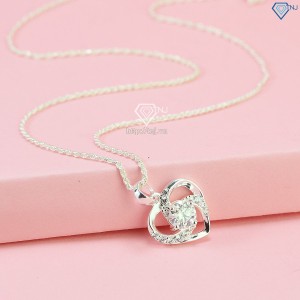 Quà 20 10 cho người yêu dây chuyền kim cương Moissanite cho nữ hình trái tim 6.0mm DCNM0007  - Trang sức TNJ