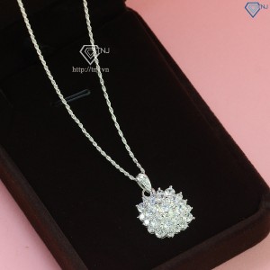 Quà 20 10 cho vợ dây chuyền nữ mặt đính đá kim cương Moissanite sang trọng 6.0mm - Kiểm định GRA DCNM0018  - Trang sức TNJ