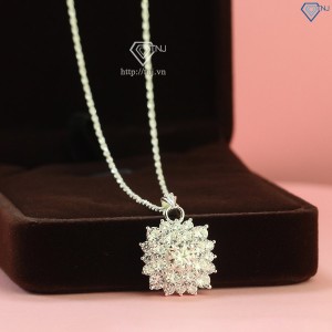 Quà 20 10 cho vợ dây chuyền nữ mặt đính đá kim cương Moissanite sang trọng 6.0mm - Kiểm định GRA DCNM0018  - Trang sức TNJ