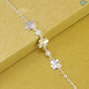 Quà 20 10 cho người yêu lắc tay cỏ 4 lá may mắn đính kim cương Moissanite 4.0mm - Kiểm định GRA LTNM0001 - Trang Sức TNJ