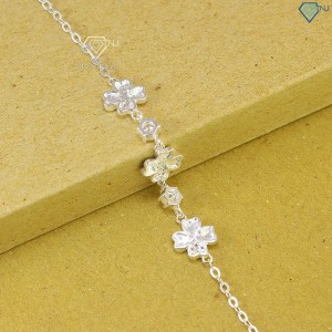 Quà 20 10 cho người yêu lắc tay cỏ 4 lá may mắn đính kim cương Moissanite 4.0mm - Kiểm định GRA LTNM0001 - Trang Sức TNJ