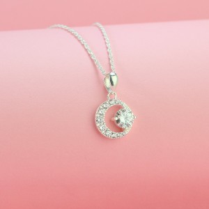 Quà 20 10 cho người yêu dây chuyền nữ kim cương Moissanite đính đá 6.0mm DCNM0002