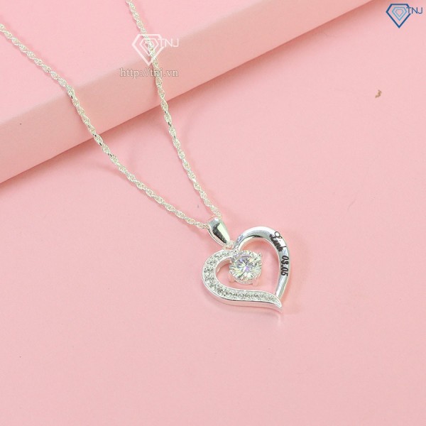 Quà 20 10 cho vợ dây chuyền nữ Moissanite hình trái tim DCNM0005