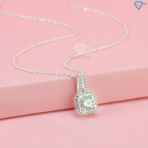 Quà 20 10 cho người yêu dây chuyền nữ đính kim cương Moissanite 7.0mm DCNM0006 - Trang sức TNJ