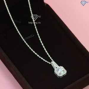 Quà 20 10 cho người yêu dây chuyền nữ đính kim cương Moissanite 7.0mm DCNM0006 - Trang sức TNJ