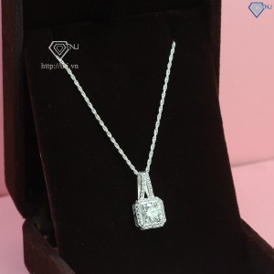 Quà 20 10 cho người yêu dây chuyền nữ đính kim cương Moissanite 7.0mm DCNM0006 - Trang sức TNJ