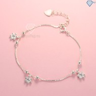 Lắc tay bạc nữ họa tiết bông hoa đẹp LTN0140
