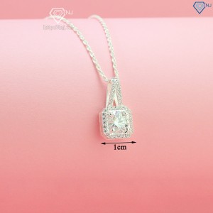 Quà 20 10 cho vợ dây chuyền nữ đính kim cương Moissanite 7.0mm DCNM0006 - Trang sức TNJ