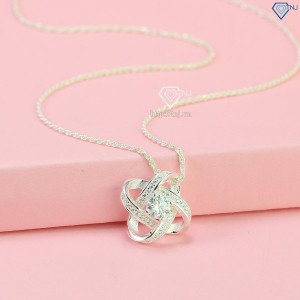 Quà 20 10 cho vợ dây chuyền nữ đính kim cương Moissanite hình cỏ 4 cánh 5.0mm DCNM0008 - Trang sức TNJ