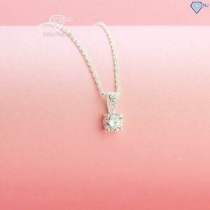 Quà 20 10 cho người yêu dây chuyền nữ đính kim cương Moissanite 6.0mm đơn giản DCNM0010 - Trang sức TNJ