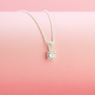 Dây chuyền nữ đính kim cương Moissanite 6.0mm đơn giản DCNM0010