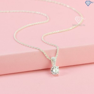 Quà 20 10 cho người yêu dây chuyền nữ đính kim cương Moissanite 6.0mm đơn giản DCNM0010 - Trang sức TNJ