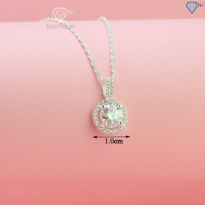 Quà 20 10 cho người yêu dây chuyền nữ đơn giản đính kim cương Moissanite 7.0mm DCNM0015 - Trang sức TNJ