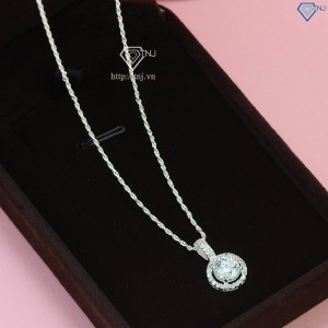 Quà 20 10 cho người yêu dây chuyền nữ đơn giản đính kim cương Moissanite 7.0mm DCNM0015 - Trang sức TNJ