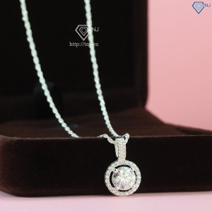 Quà 20 10 cho người yêu dây chuyền nữ đơn giản đính kim cương Moissanite 7.0mm DCNM0015 - Trang sức TNJ