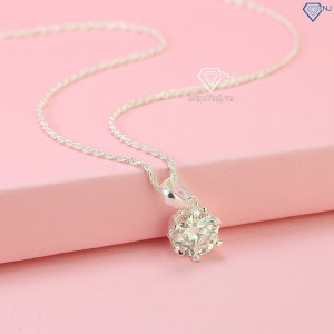 Quà 20 10 cho bạn gái dây chuyền nữ đính kim cương Moissanite 8.0mm đơn giản DCNM0016 - Trang sức TNJ