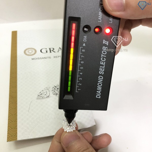 Quà 20 10 cho người yêu bộ trang sức mặt vuông đính kim cương Moissnite sang trọng BTSM0002 - Trang Sức TNJ