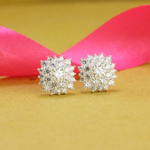 Quà 20 10 cho người yêu bông tai nữ đính kim cương Moissanite sang trọng 4.5mm BTNM0005