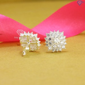 Quà 20 10 cho vợ bông tai nữ đính kim cương Moissanite 4.5mm BTNM0005