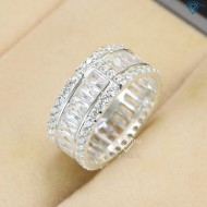 Nhẫn bạc nam chữ T đính đá NNA0576 -Trang sức TNJ