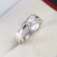 Nhẫn nam bản nhỏ đính kim cương Moissanite 6.0mm - Kiểm định GRA NNAM0069