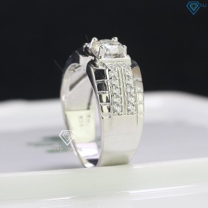 Nhẫn bạc nam đính kim cương nhân tạo Moissanite 6.0mm - Kiểm định GRA NNAM0071 - Trang sức TNJ