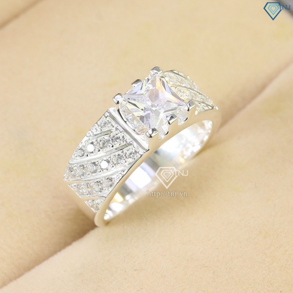 Nhẫn bạc nam mặt đá vuông phong cách NNA0537 - Trang sức TNJ