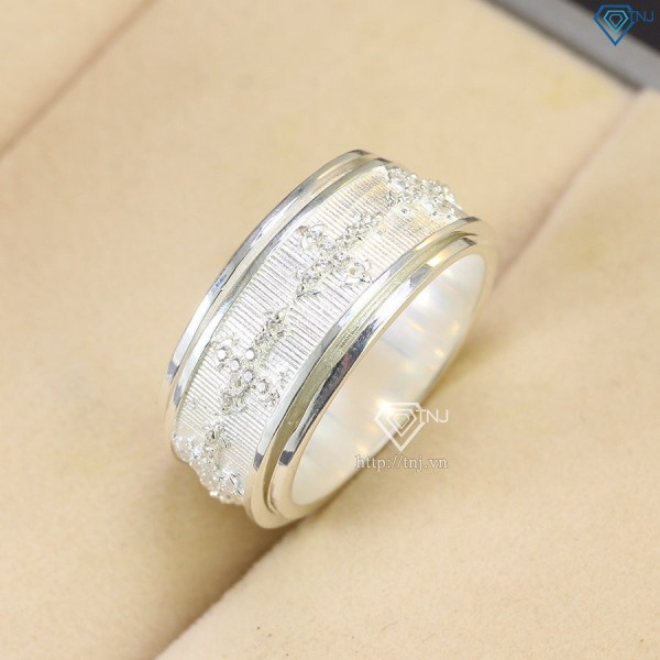 Nhẫn bạc nam xoay hình thánh giá đính đá NNA0544 - Trang Sức TNJ