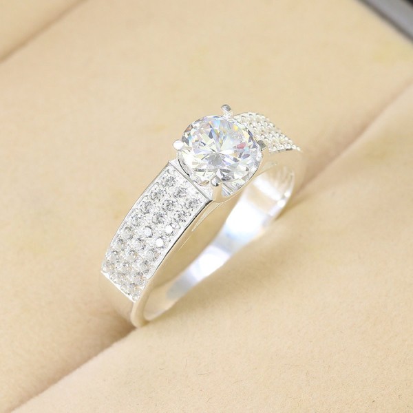 Nhẫn bạc nam đính đá đơn giản NNA0550