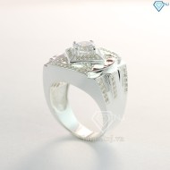 Nhẫn bạc nam đẹp mặt đá trắng sang trọng NNA0100