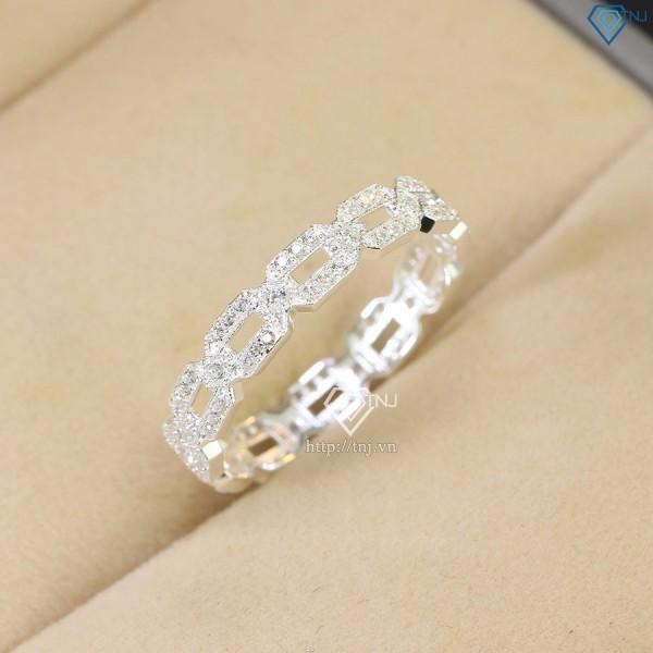 Nhẫn bạc nam mắt xích đính đá NNA0553 - Trang sức TNJ