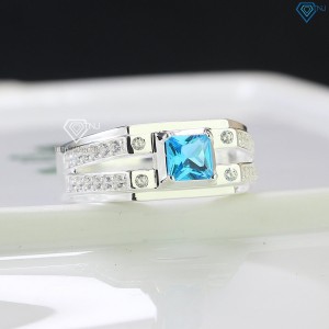 Nhẫn bạc nam mặt đá vuông xanh dương NNA0559 - Trang sức TNJ