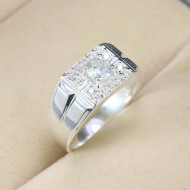 Nhẫn bạc nam đính đá đơn giản NNA0560