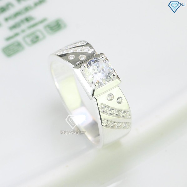 Nhẫn bạc nam đính đá trắng đẹp NNA0561 - Trang sức TNJ