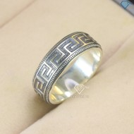 Nhẫn bạc nam họa tiết vạn lý trường thành xi bạc thái NNA0565 - Trang sức TNJ