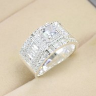 Nhẫn bạc nam đính đá cao cấp trắng NNA0567