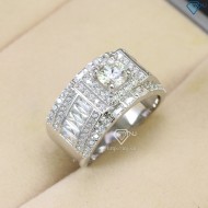 Nhẫn Moissanite nam đính kim cương 6.0mm - Kiểm định GRA NNAM0075 - Trang sức TNJ