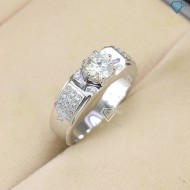 Nhẫn nam Moissanite đơn giản Hà Nội đính kim cương 6.0mm - Kiểm định GRA NNAM0076 - Trang sức TNJ