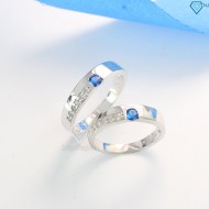 Nhẫn đôi bạc nhẫn cặp bạc đẹp đính đá xanh dương ND0073- Trang Sức TNJ