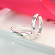 Nhẫn đôi bạc nhẫn cặp bạc đẹp đơn giản ND0096